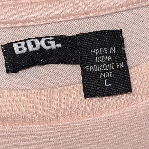 BDG Pink & Red White Stripes Sporty T Shirt Sz. L - Picture 2 of 10